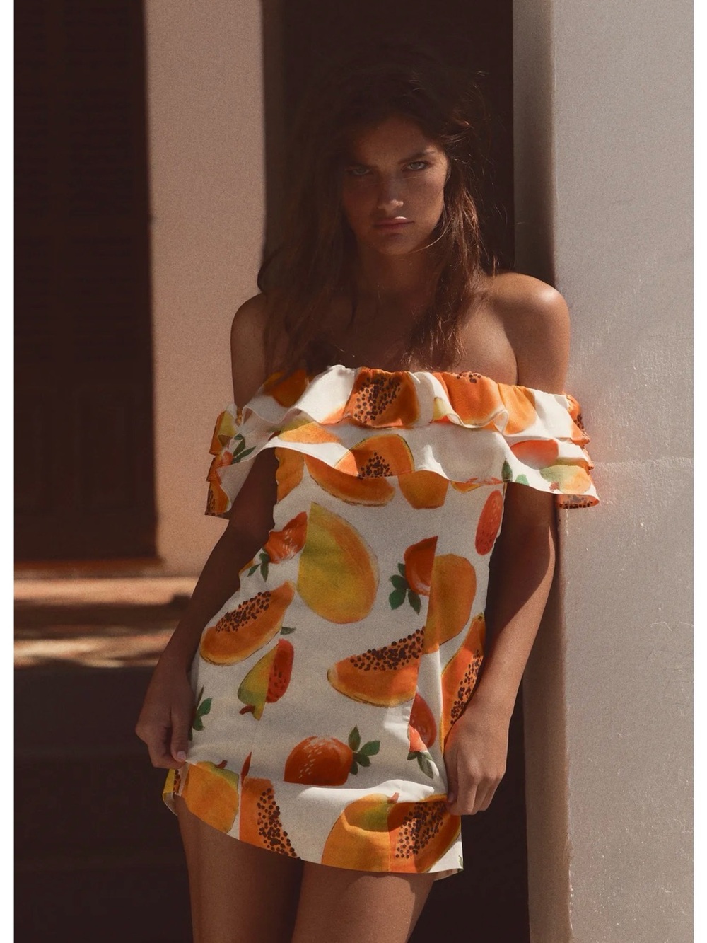 Zara fruit print mini dress